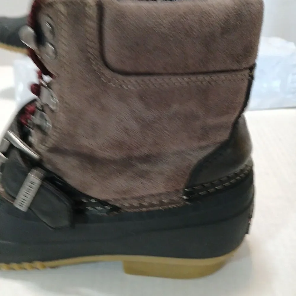Tommy Hifiger Twreginal Womens Gray/Black Duck Snow Boots Warm Size 7M